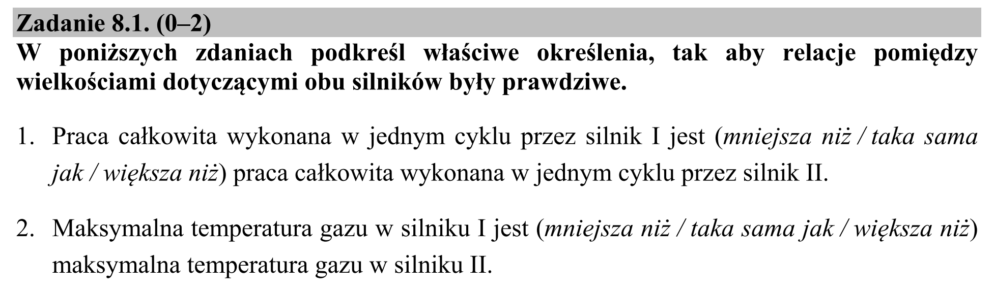 Matura, maj 2018, zadanie 8.1