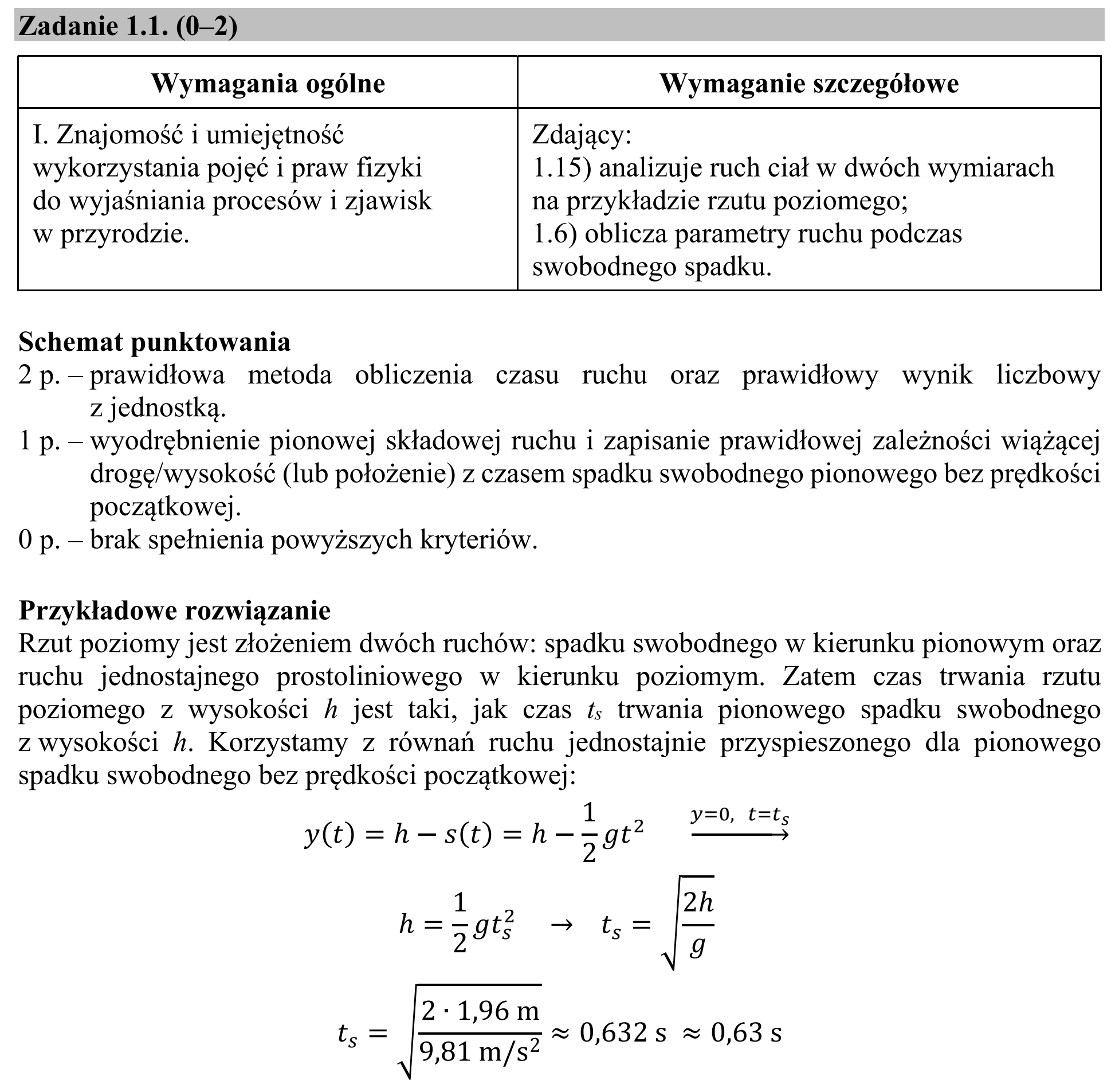 Matura, maj 2019, odpowiedź do zadania 1.1