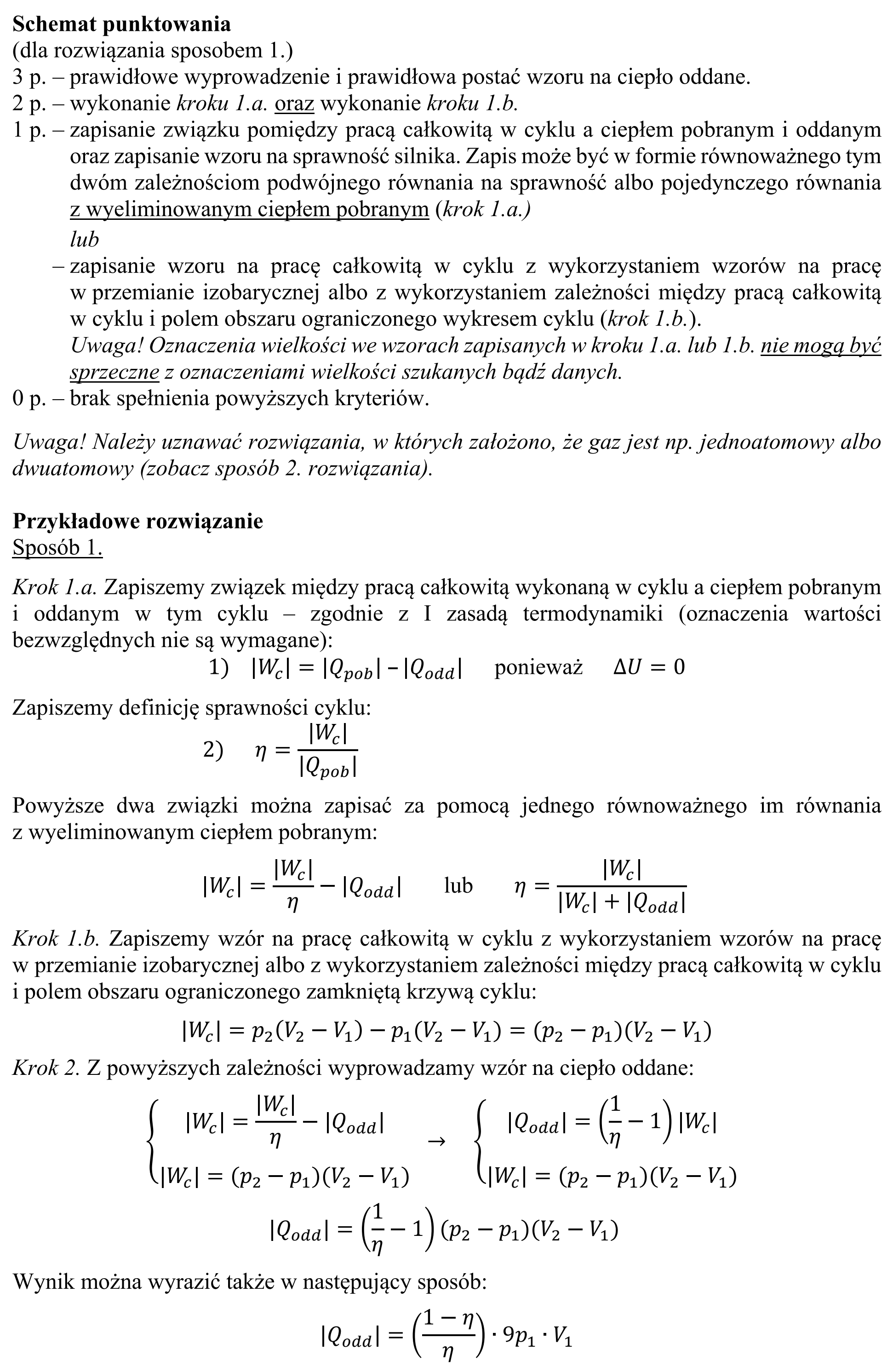 Matura, maj 2019, odpowiedź do zadania 10.3, fragment 2