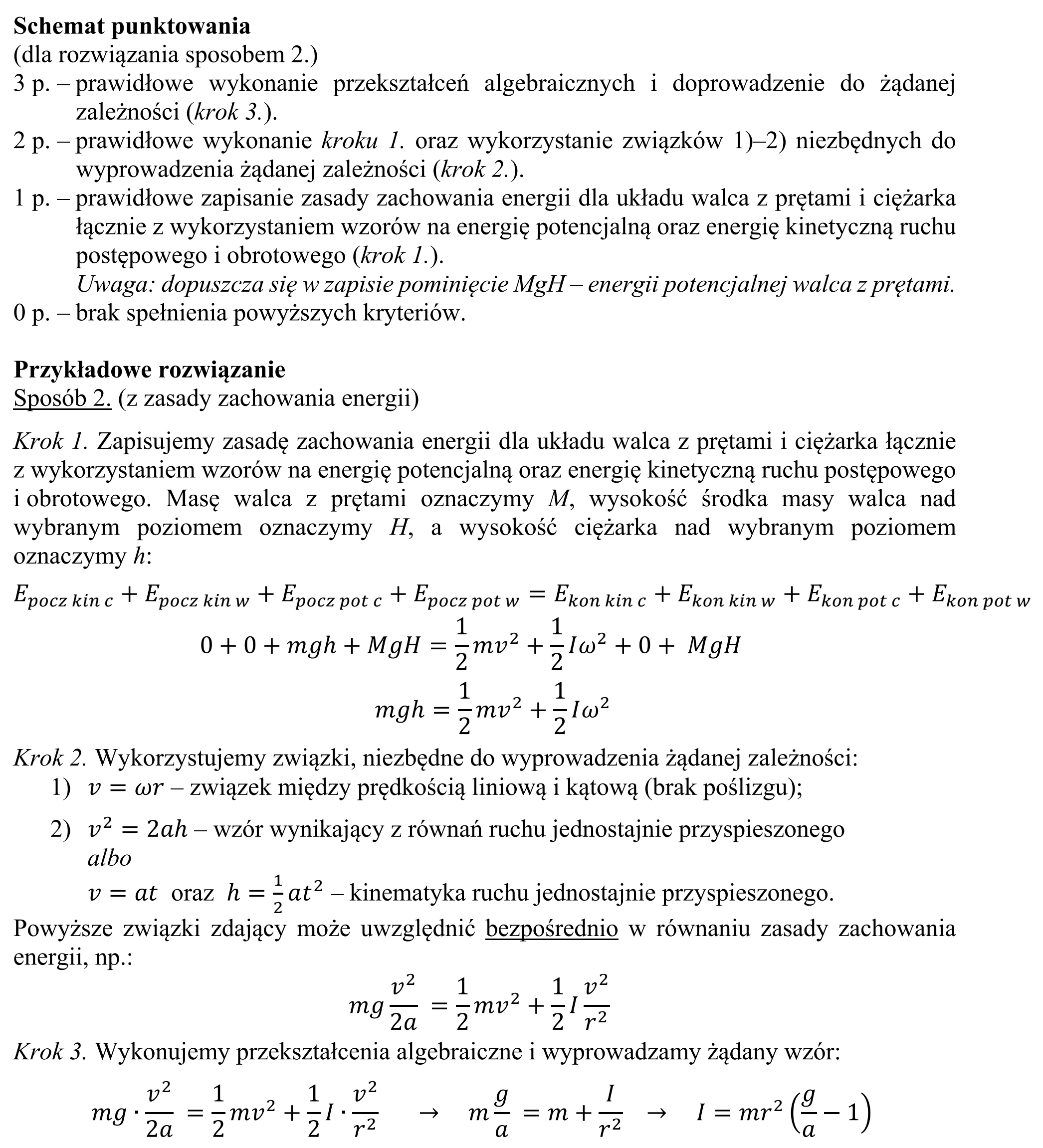 Matura, maj 2019, odpowiedź do zadania 3.3, fragment 2