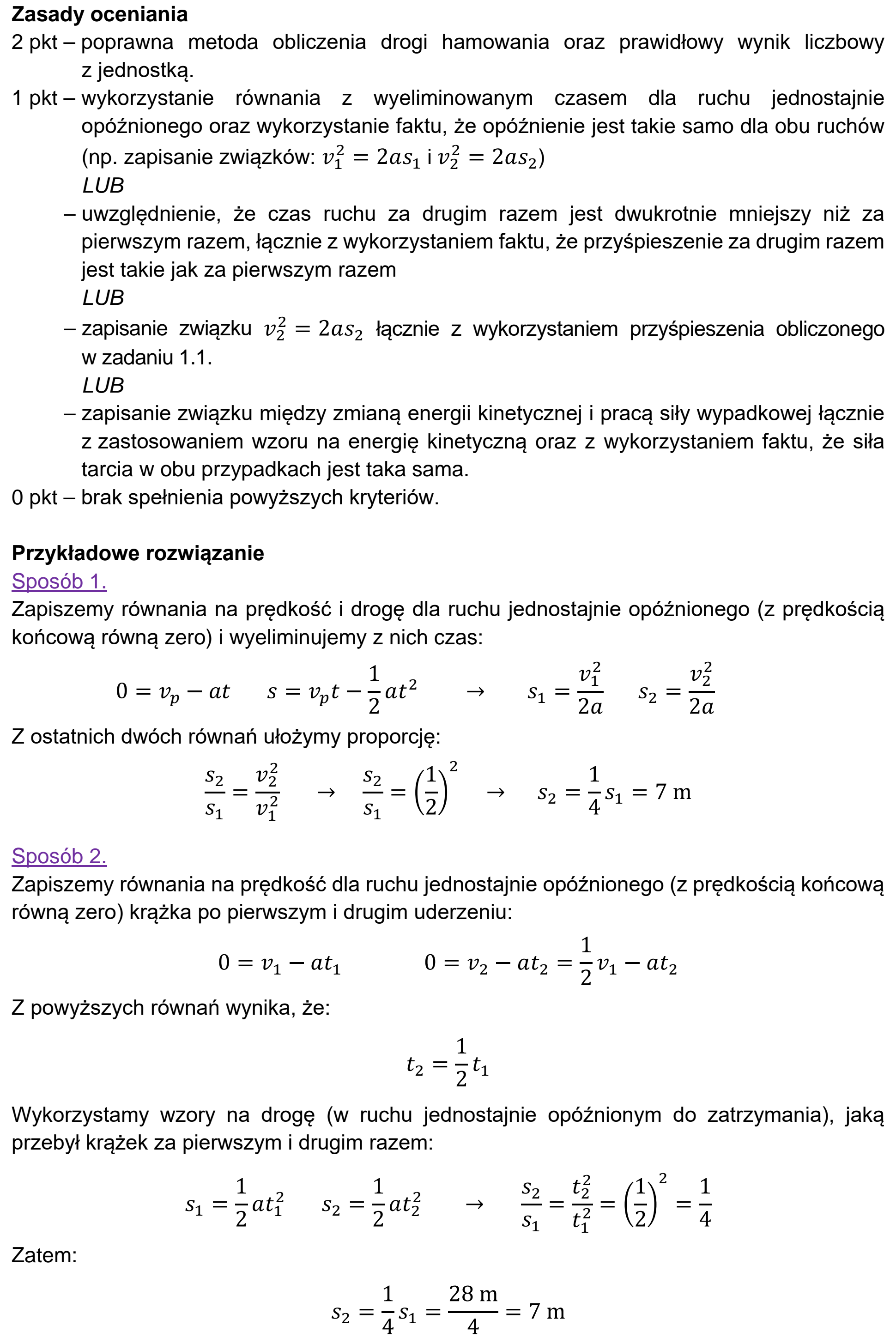 Matura, maj 2020, odpowiedź do zadania 1.2, fragment 1