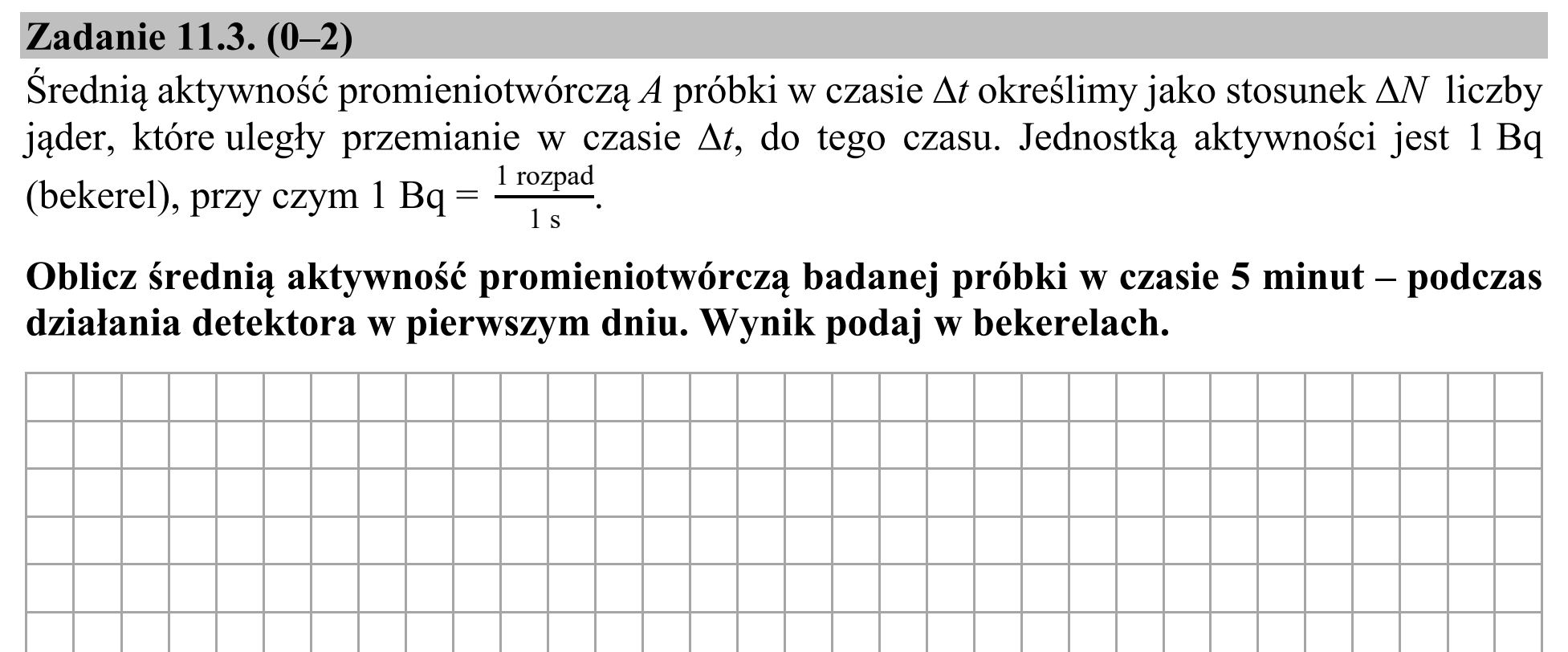 Matura, maj 2020, zadanie 11.3