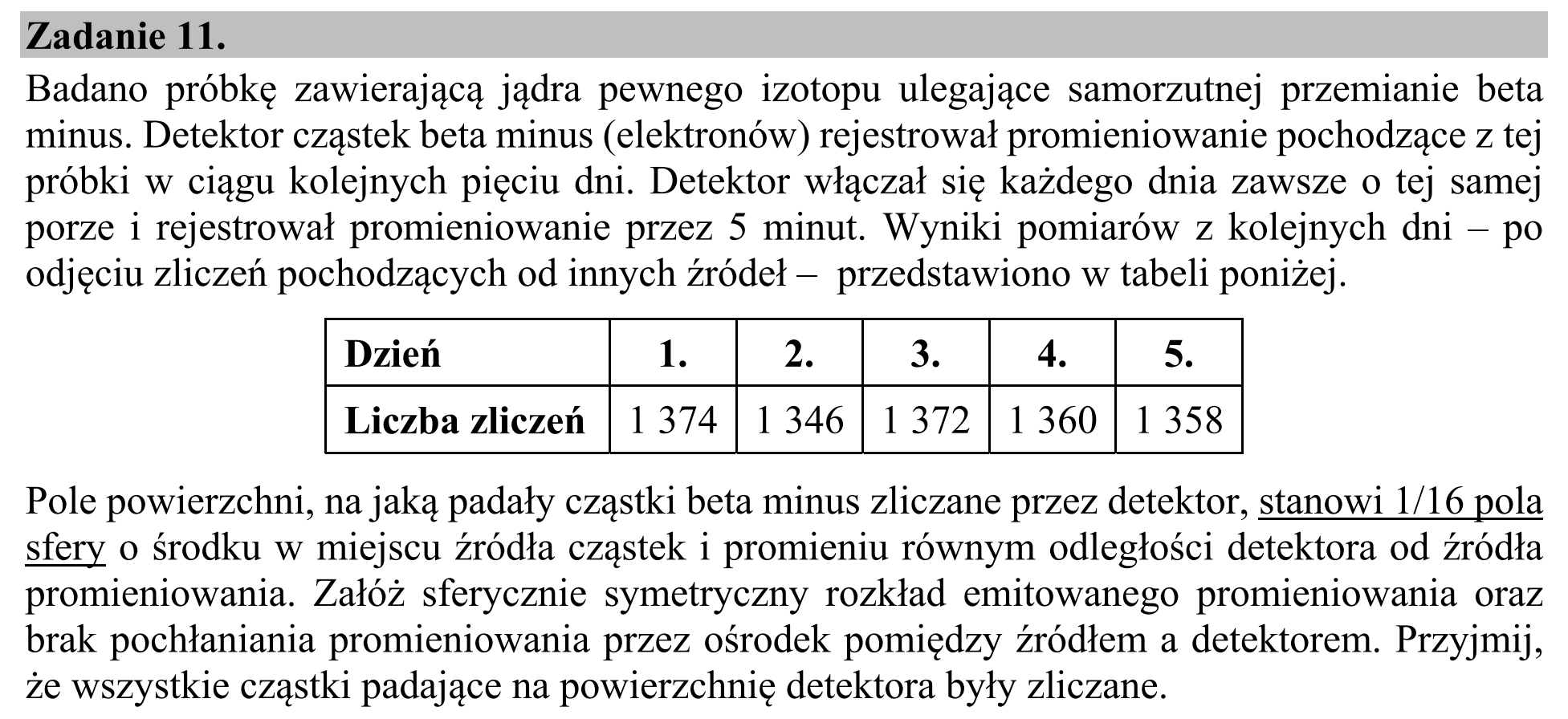 Matura, maj 2020, wstęp zadania 11