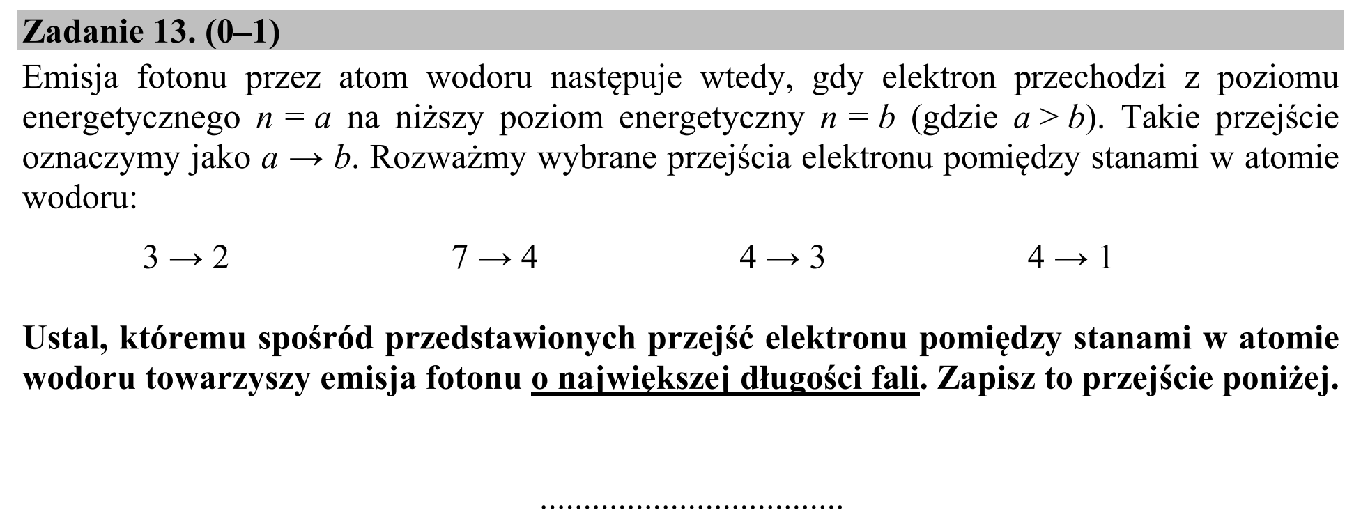 Matura, maj 2020, podgląd zadania 13