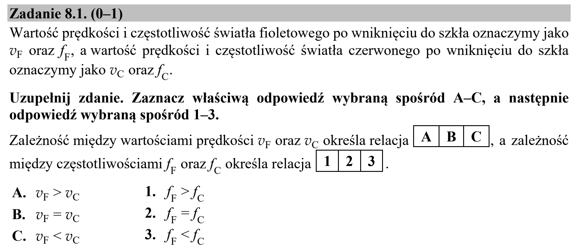 Matura, maj 2020, zadanie 8.1