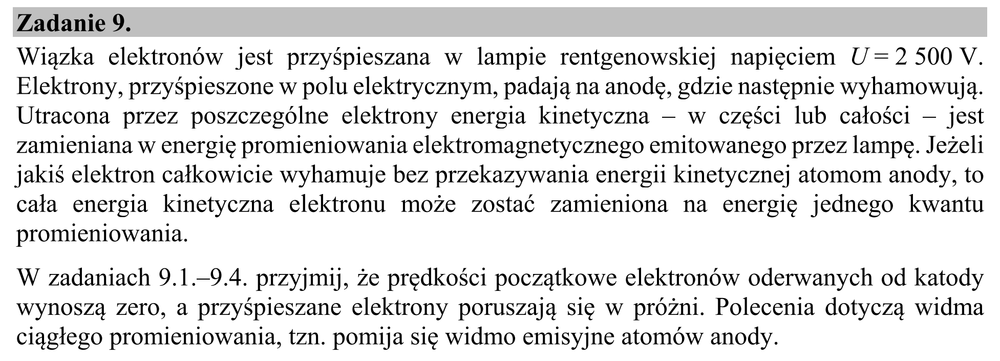 Matura, maj 2020, wstęp zadania 9