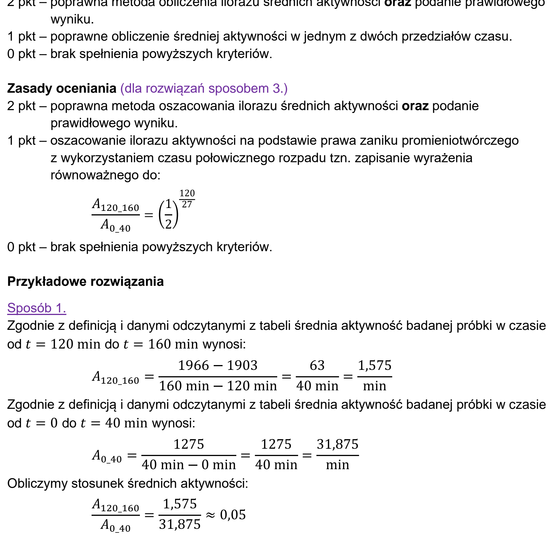 Matura, maj 2022, odpowiedź do zadania 12.2, fragment 1