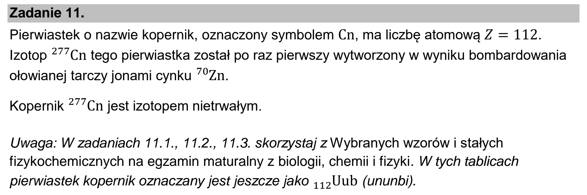 Matura, maj 2023, wstęp zadania 11