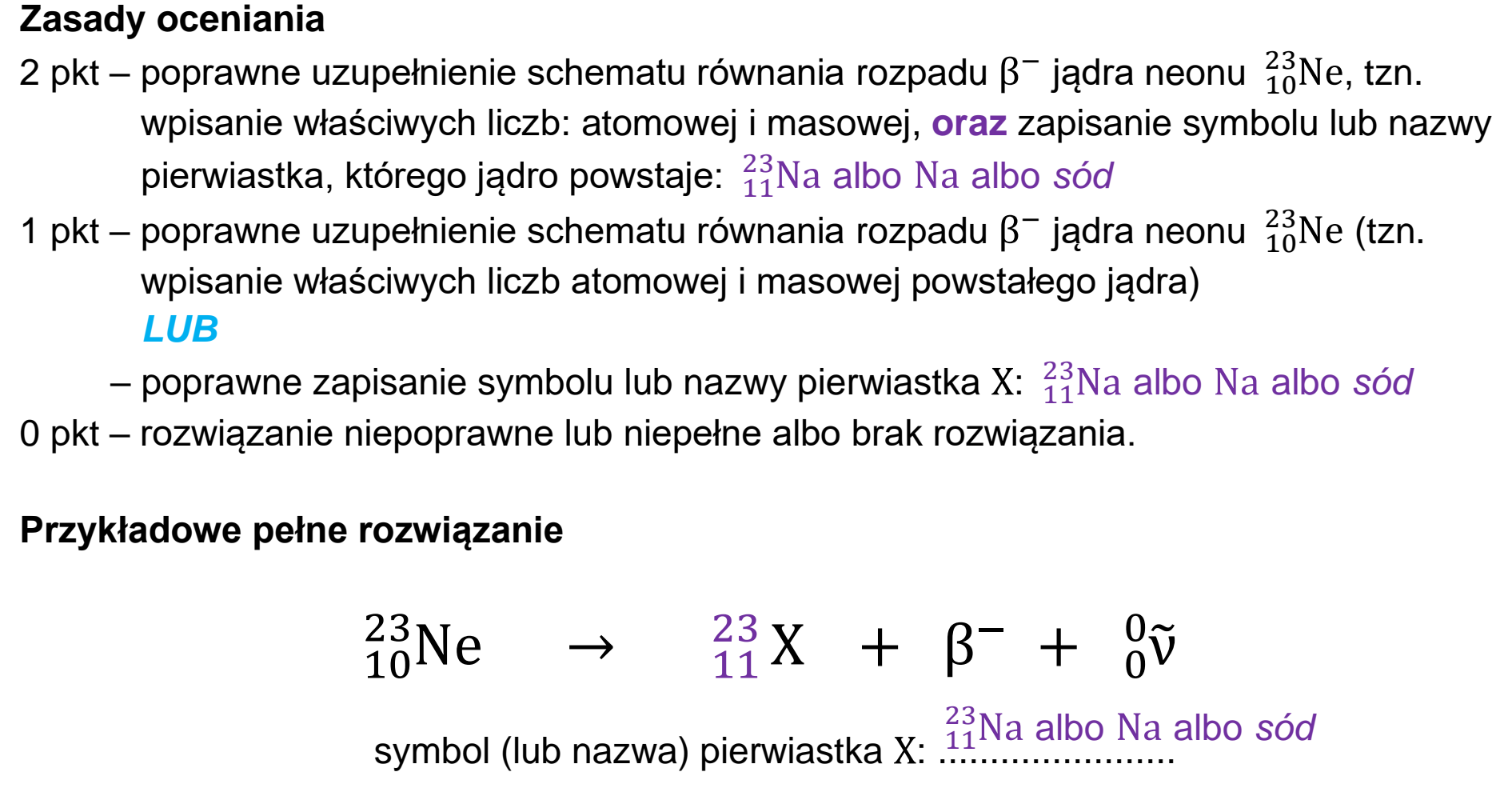 Matura, maj 2026, odpowiedź do zadania 11.1