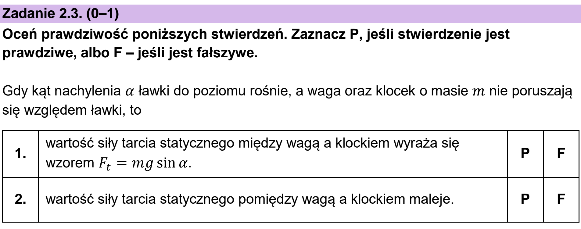 Matura dodatkowa, czerwiec 2025, zadanie 2.3