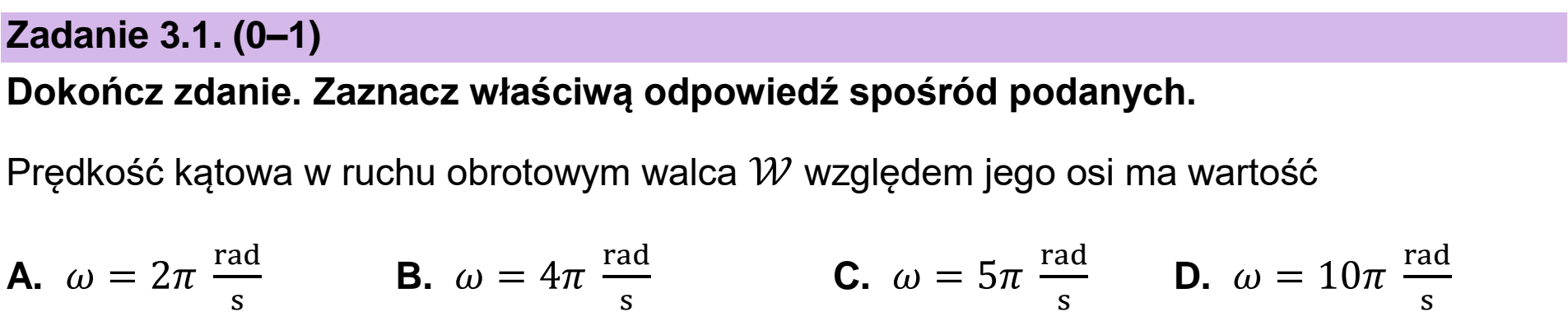 Matura dodatkowa, czerwiec 2025, zadanie 3.1
