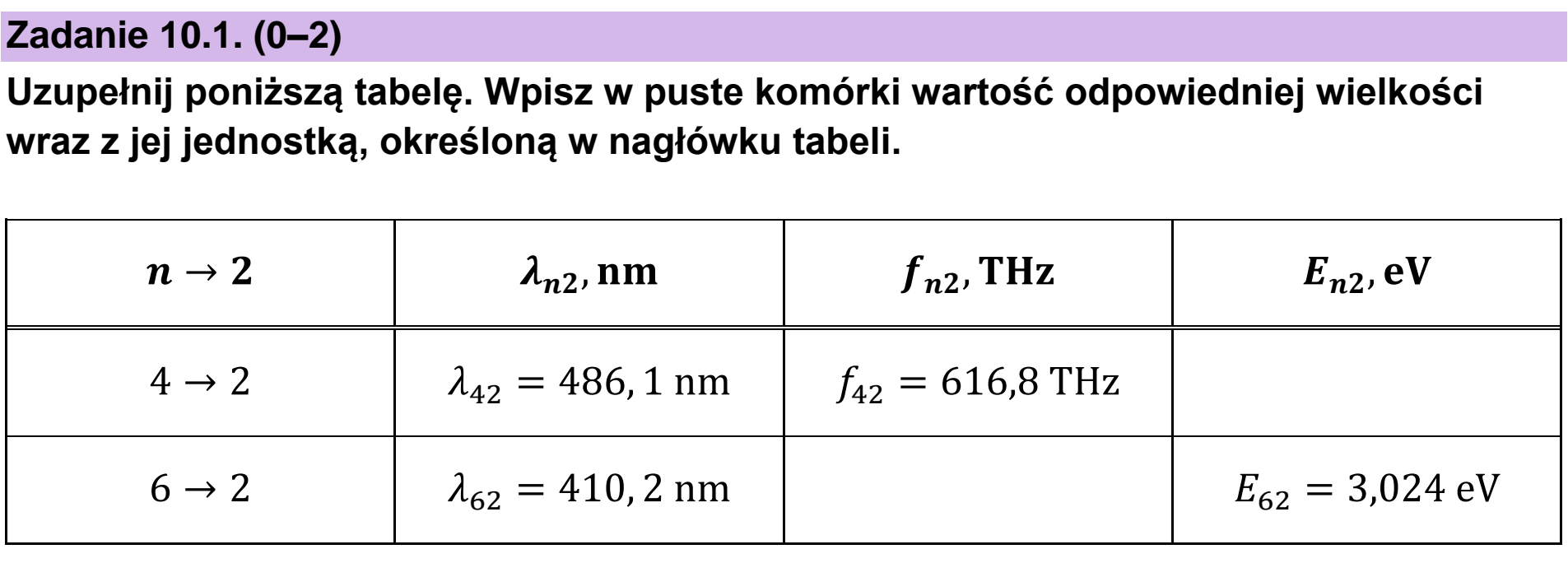Matura dodatkowa, czerwiec 2026, zadanie 10.1