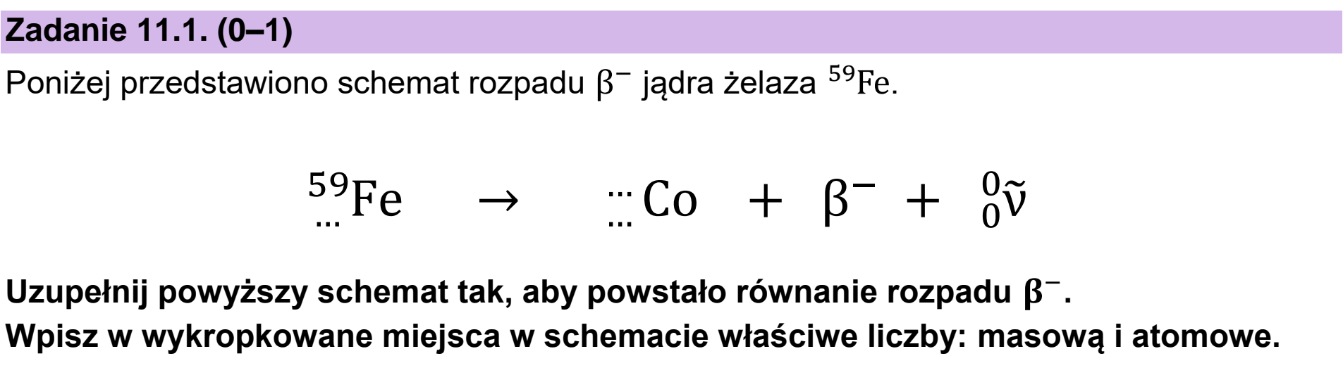 Matura dodatkowa, czerwiec 2026, zadanie 11.1