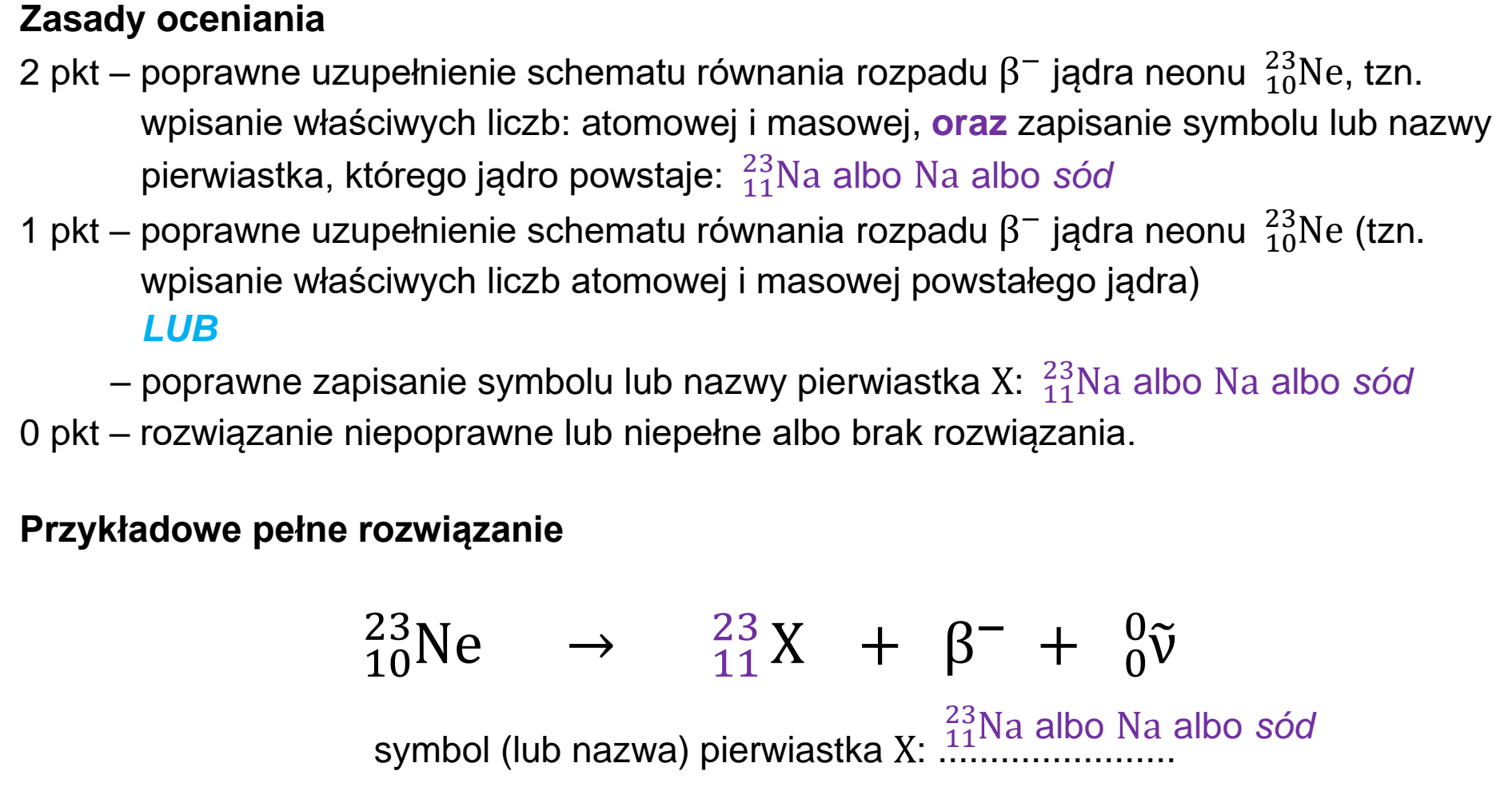 Matura, maj 2026, odpowiedź do zadania 11.1