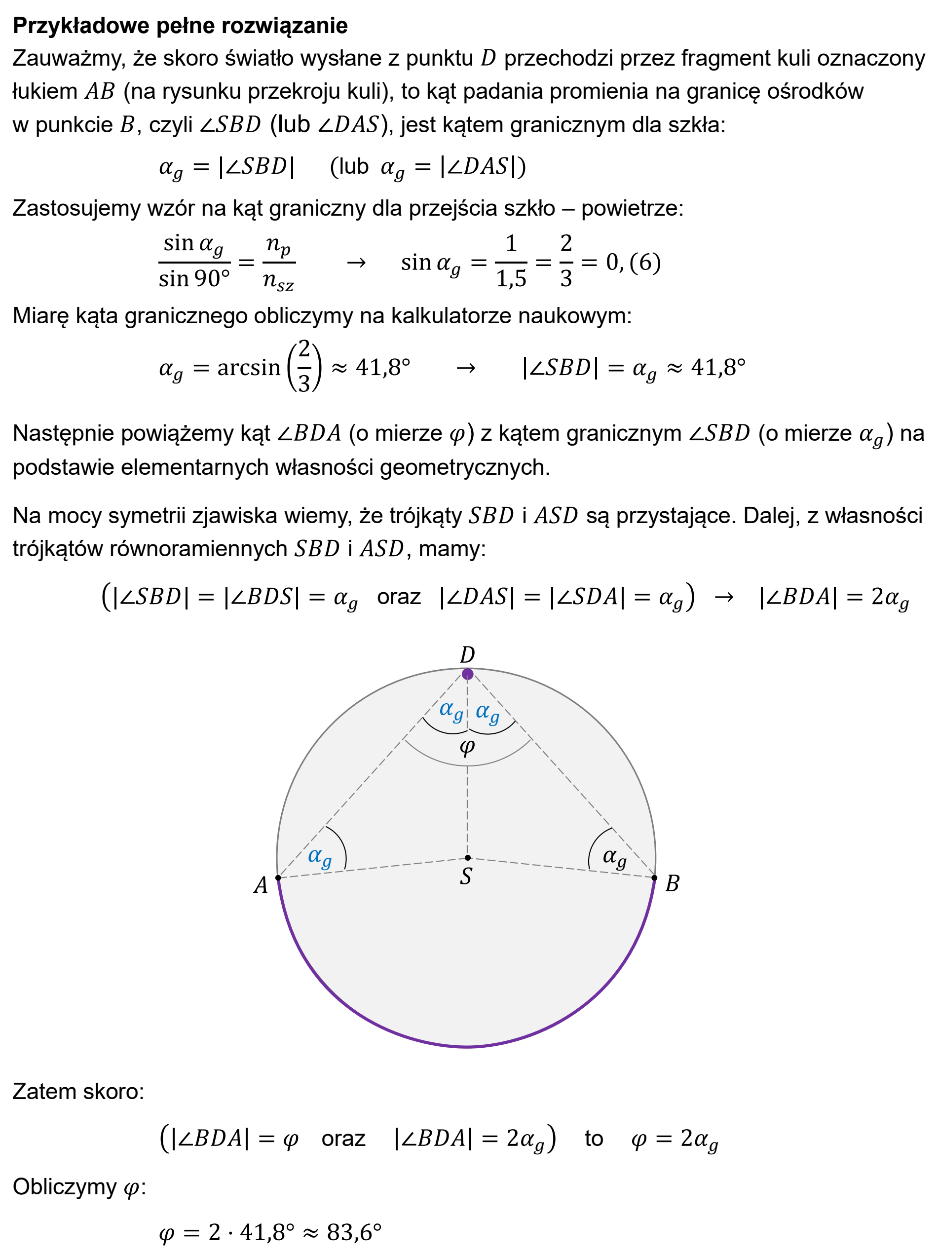 Matura, maj 2026, odpowiedź do zadania 8.1, fragment 2