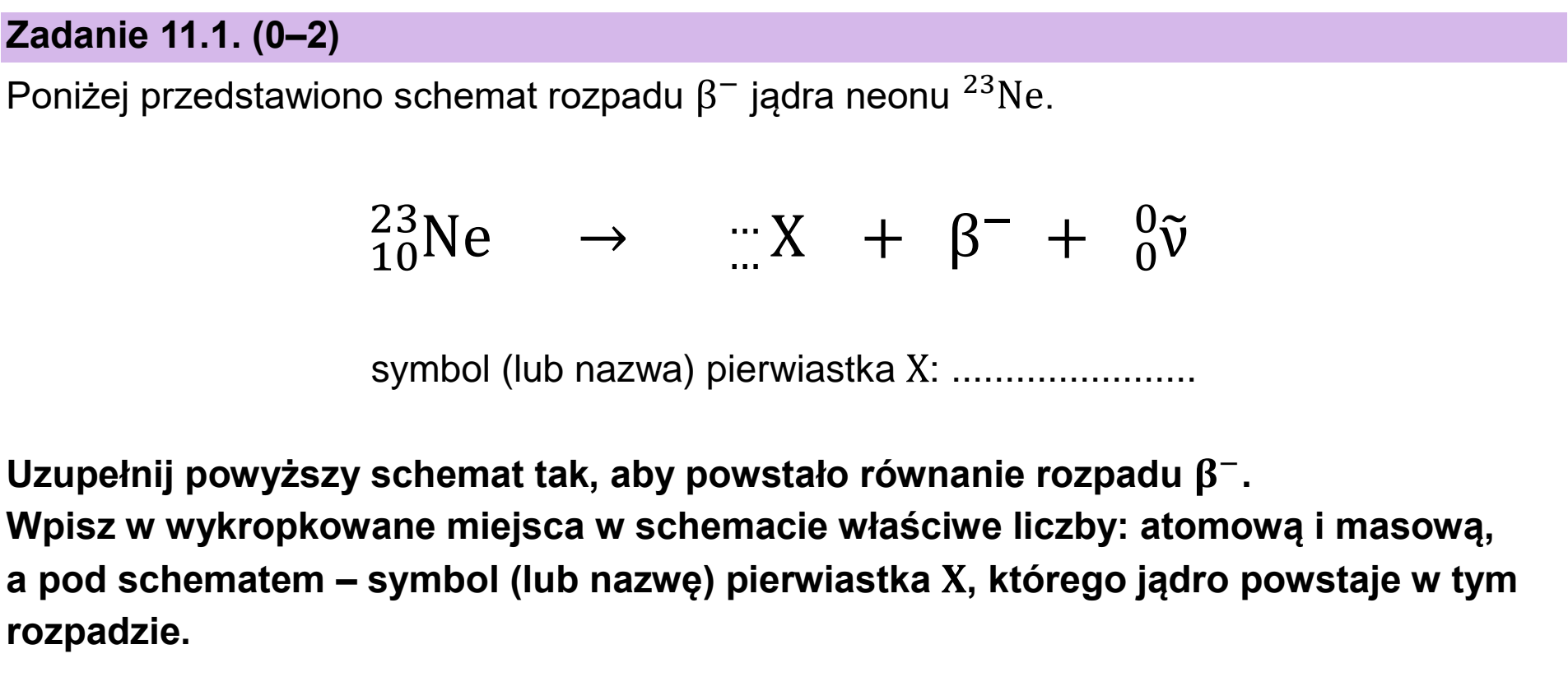 Matura, maj 2026, zadanie 11.1