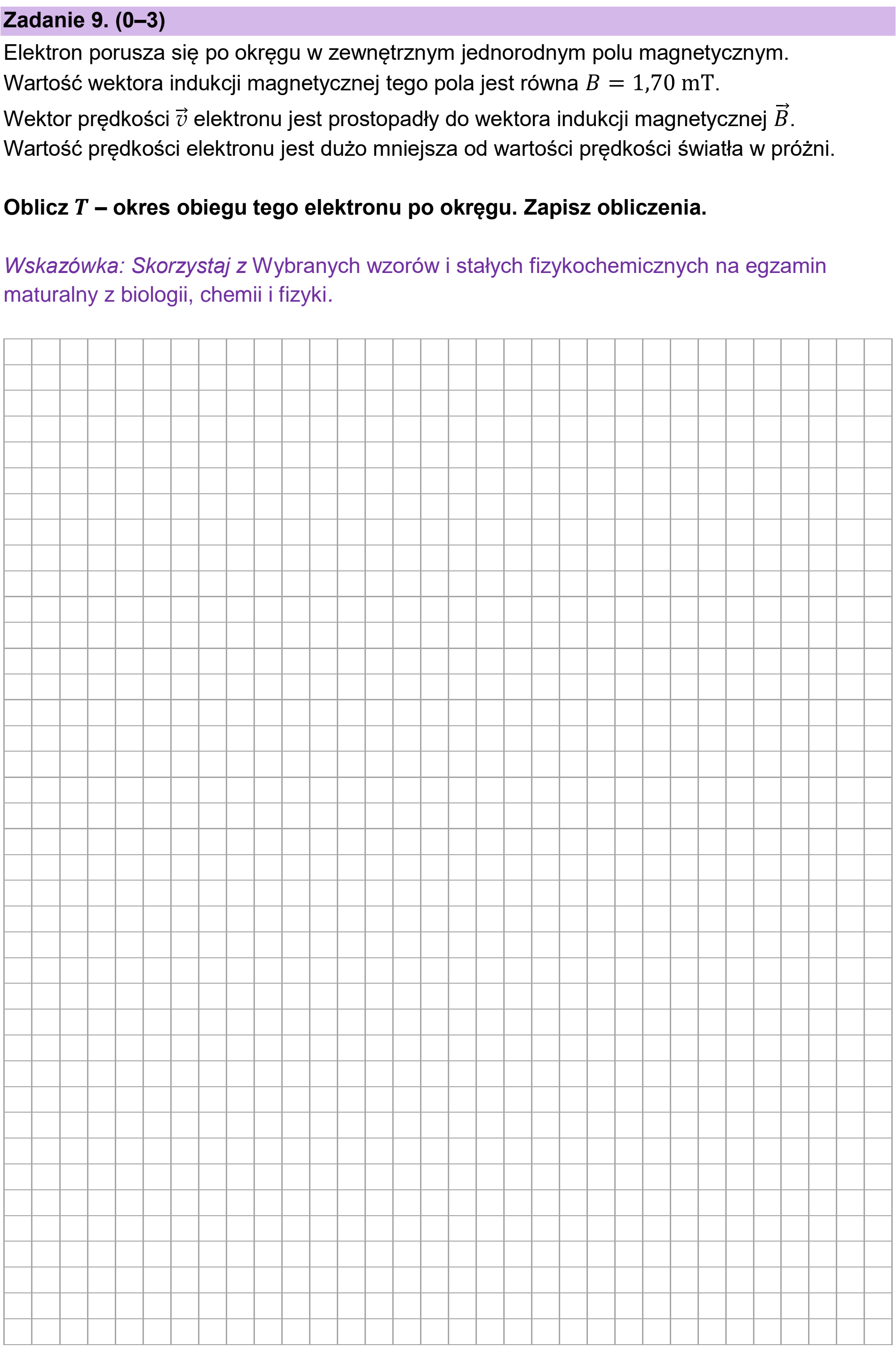 Matura, maj 2026, podgląd zadania 9