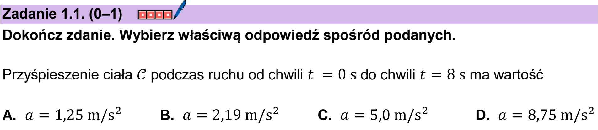 Matura próbna, styczen 2026, zadanie 1.1