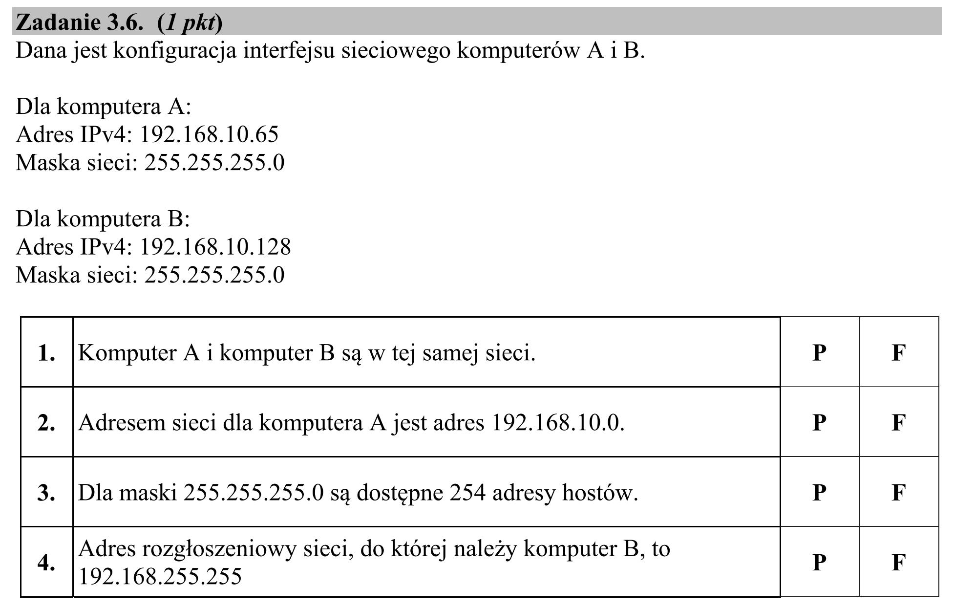 Matura, czerwiec 2020, zadanie 3.6