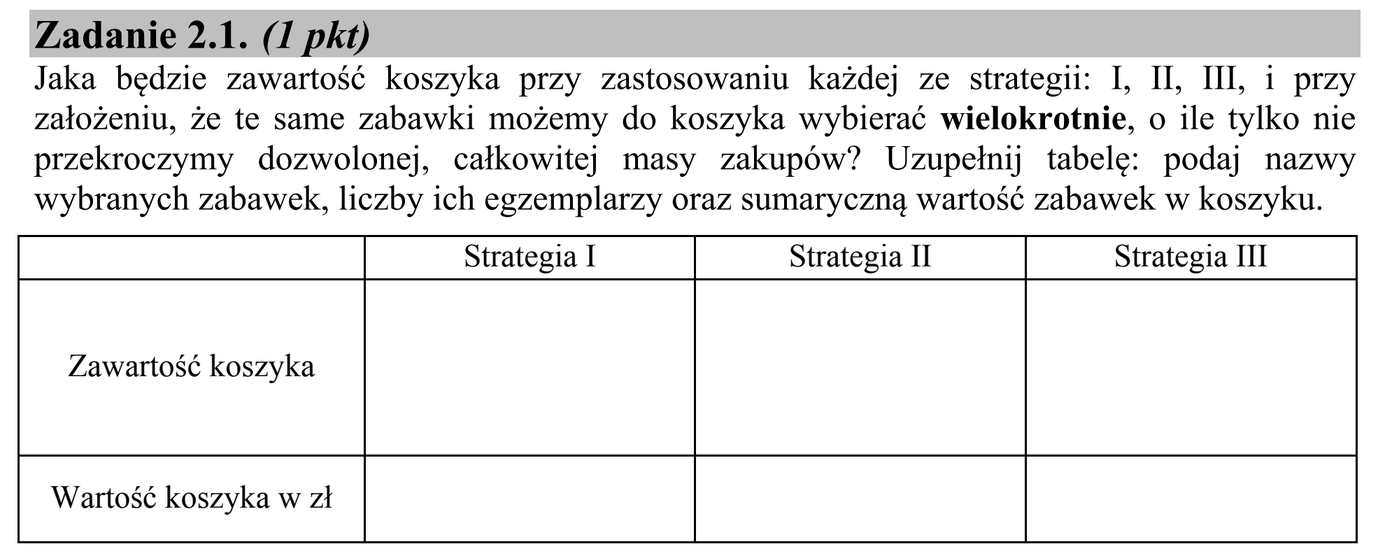 Matura, maj 2015, zadanie 2.1