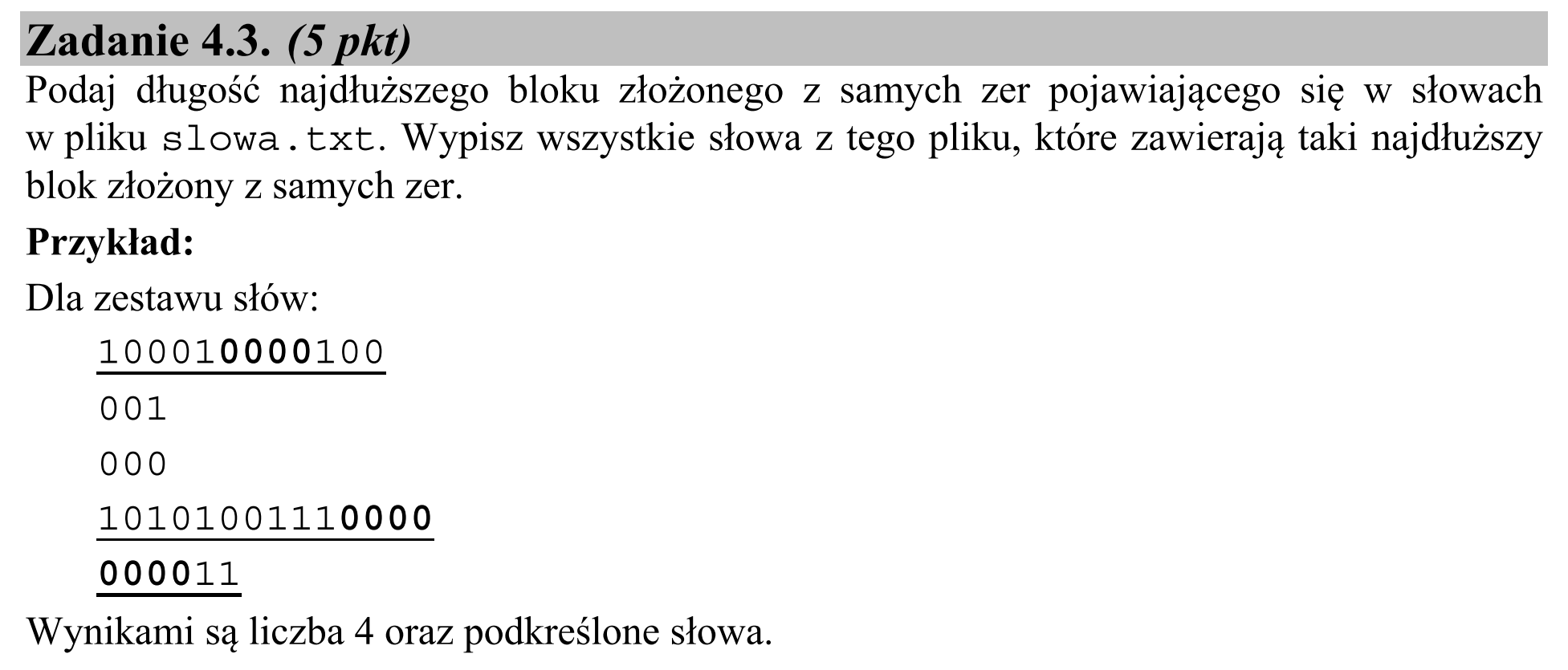 Matura, maj 2015, zadanie 4.3