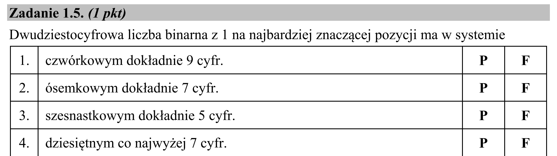 Matura, maj 2016, zadanie 1.5