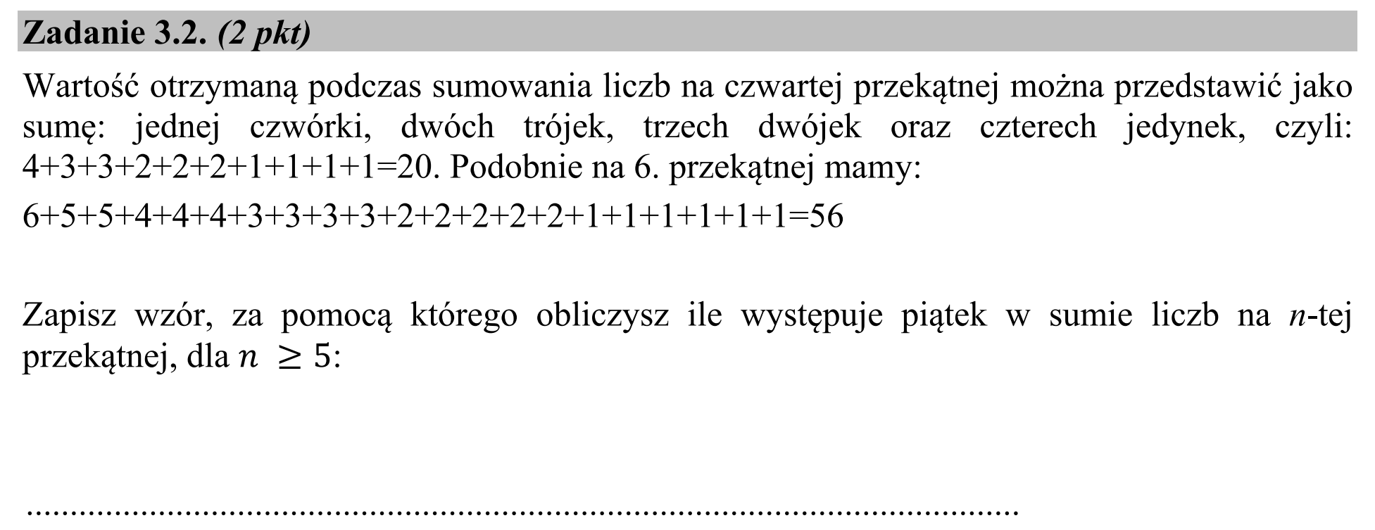 Matura, maj 2016, zadanie 3.2