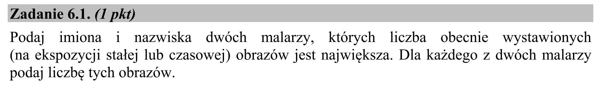 Matura, maj 2016, zadanie 6.1