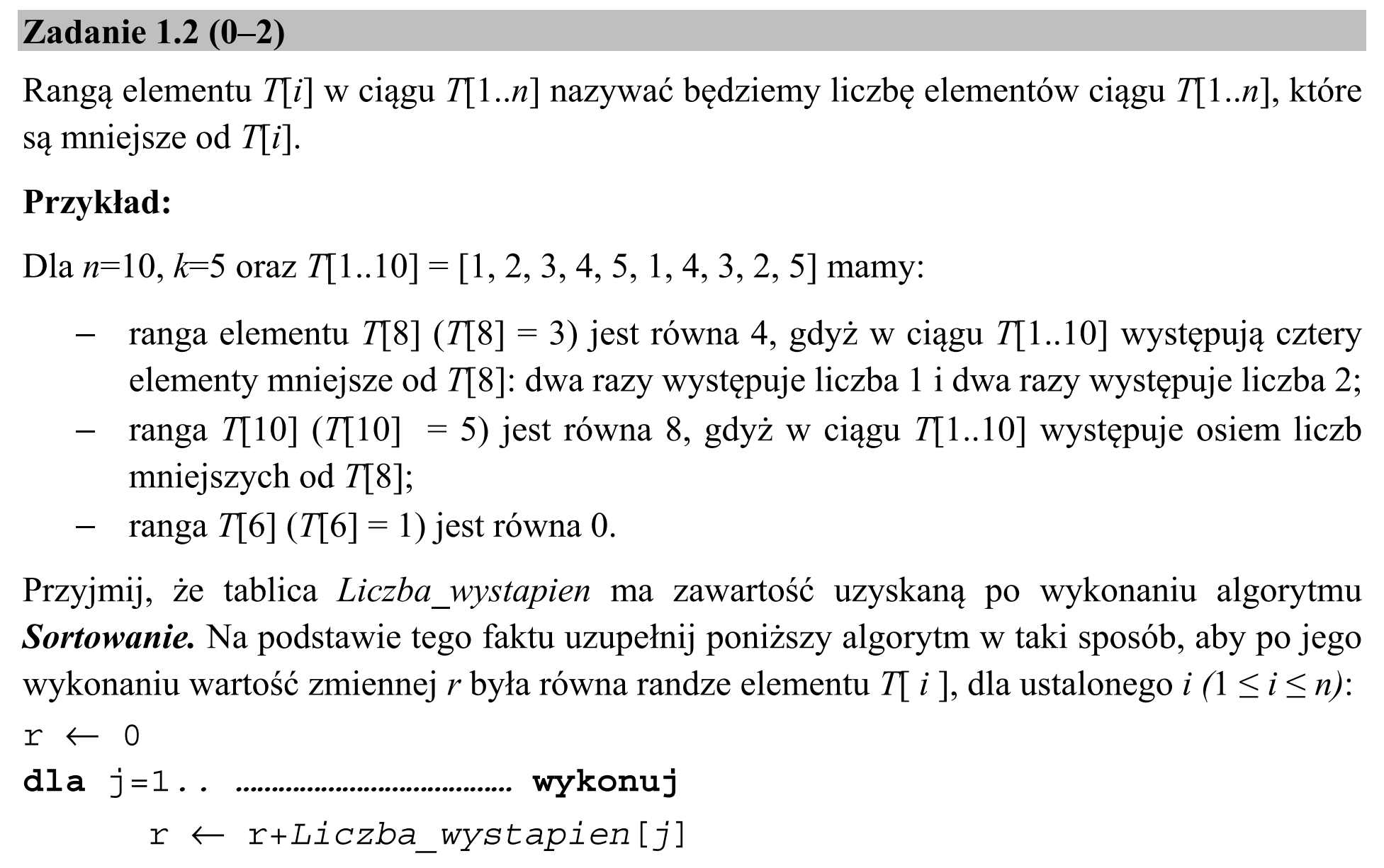 Matura, maj 2017, zadanie 1.2
