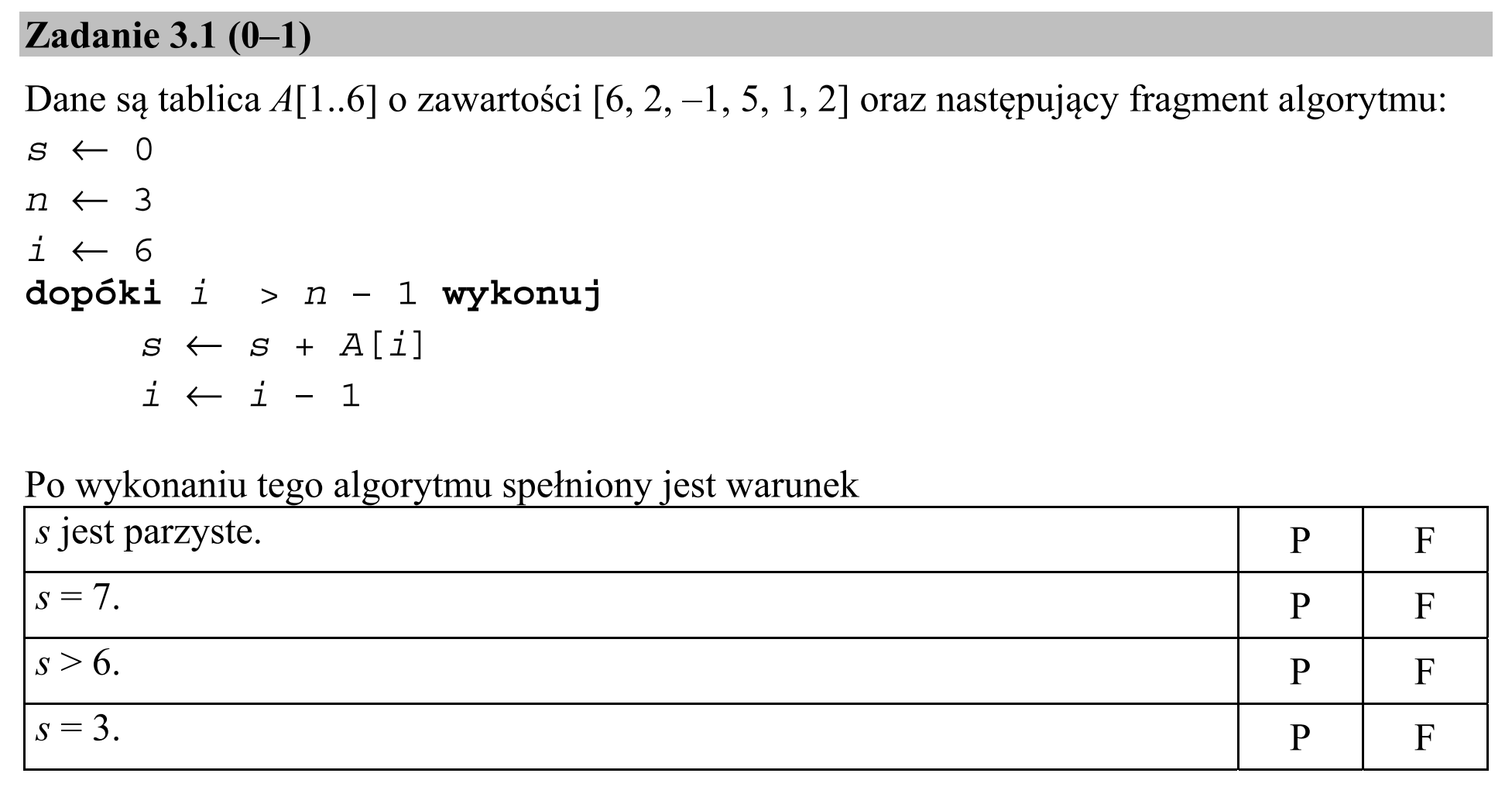 Matura, maj 2017, zadanie 3.1