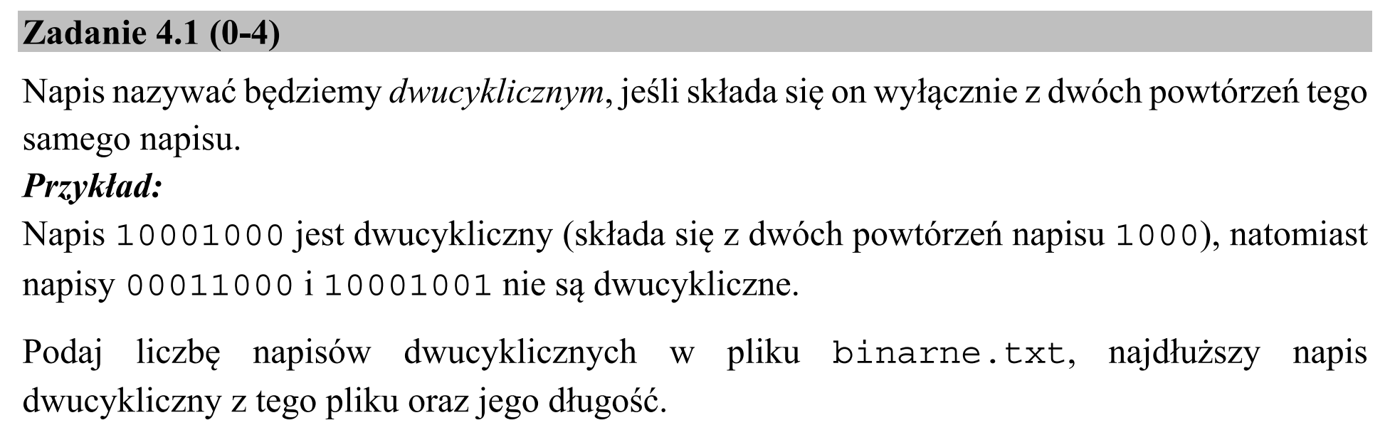Matura, maj 2017, zadanie 4.1