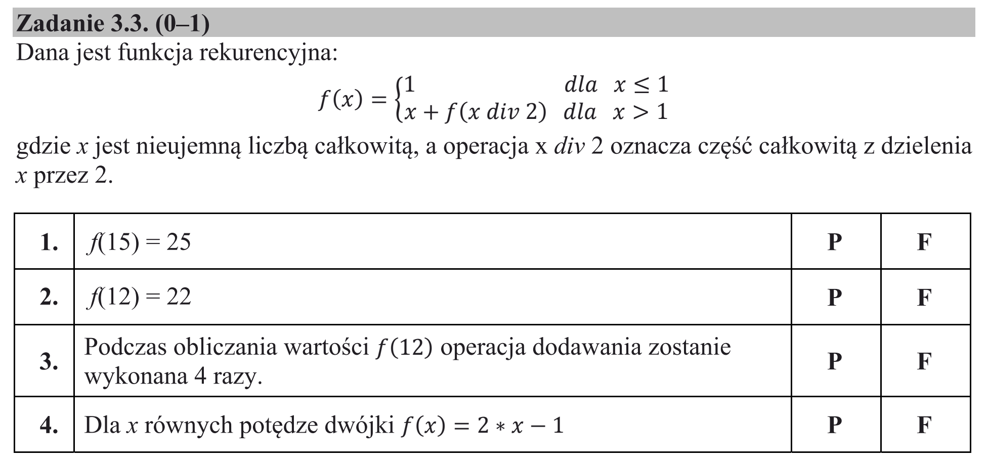 Matura, maj 2018, zadanie 3.3