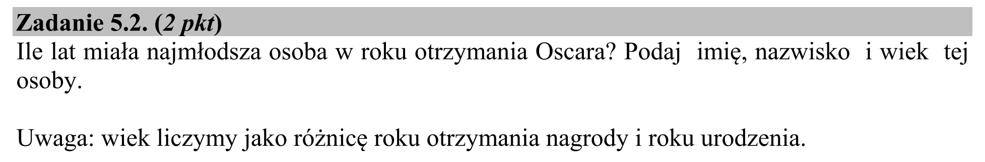 Matura, maj 2019, zadanie 5.2