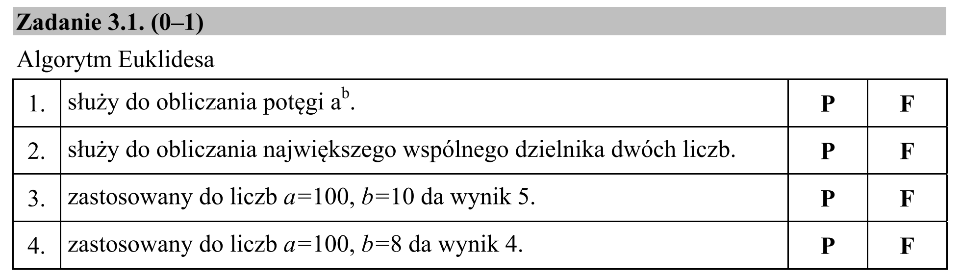 Matura dodatkowa, czerwiec 2015, zadanie 3.1