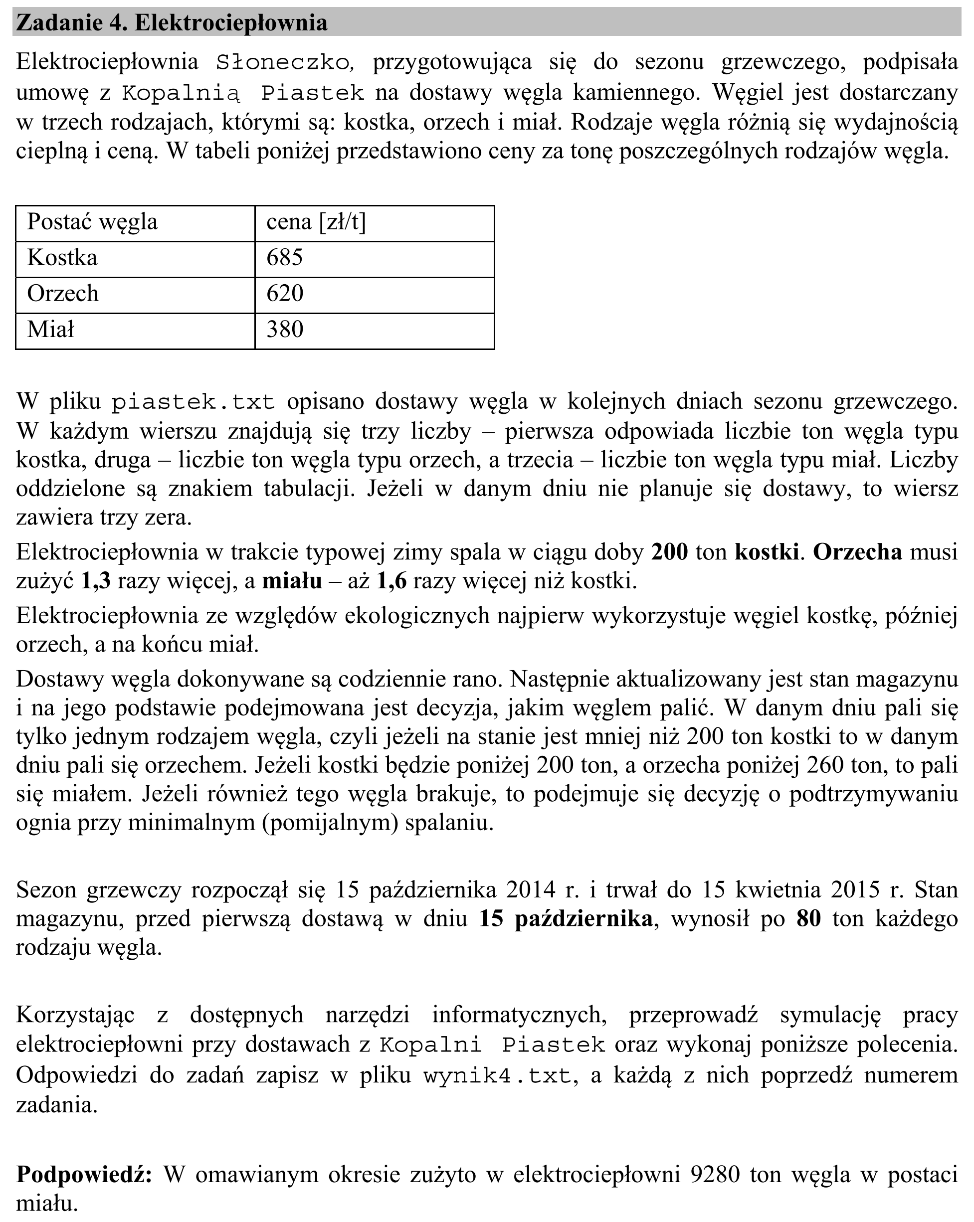 Matura dodatkowa, czerwiec 2015, wstęp zadania 4