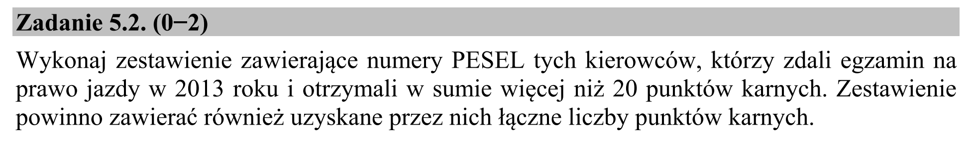 Matura dodatkowa, czerwiec 2015, zadanie 5.2