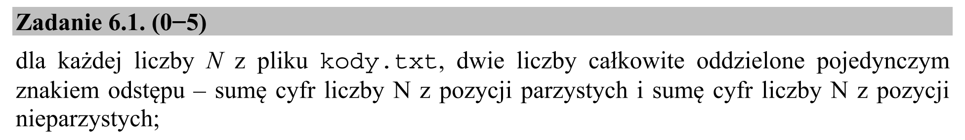 Matura dodatkowa, czerwiec 2015, zadanie 6.1