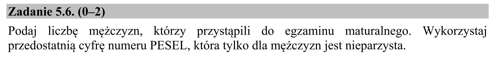 Matura dodatkowa, czerwiec 2016, zadanie 5.6
