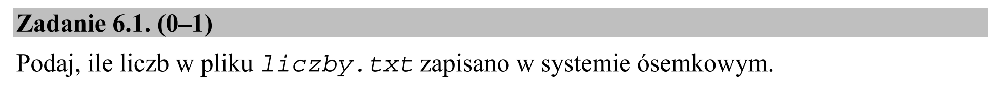 Matura dodatkowa, czerwiec 2016, zadanie 6.1