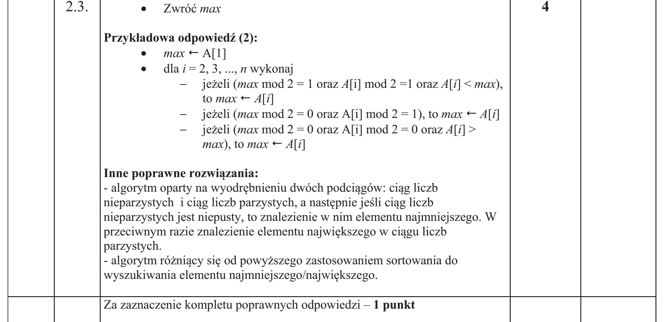 Matura dodatkowa, czerwiec 2016, odpowiedź do zadania 2.3