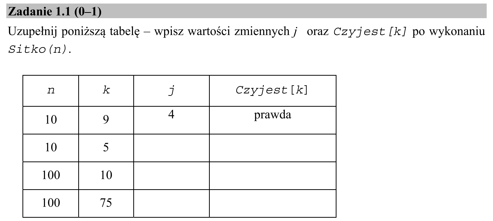 Matura dodatkowa, czerwiec 2017, zadanie 1.1