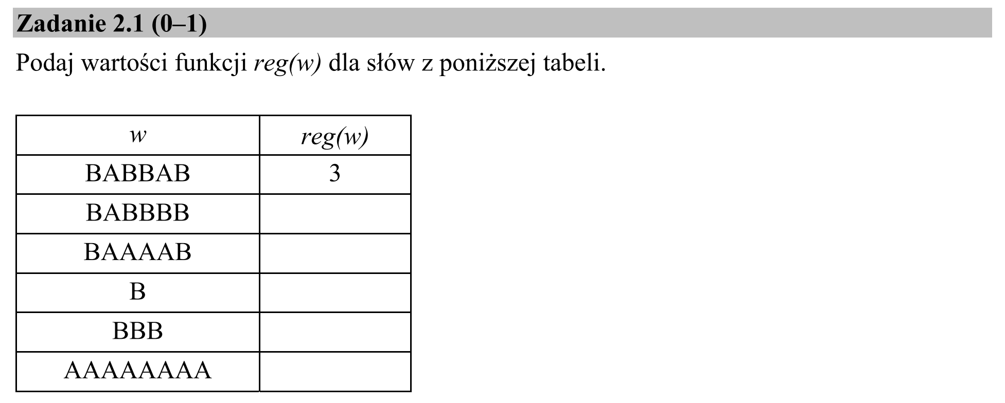 Matura dodatkowa, czerwiec 2017, zadanie 2.1