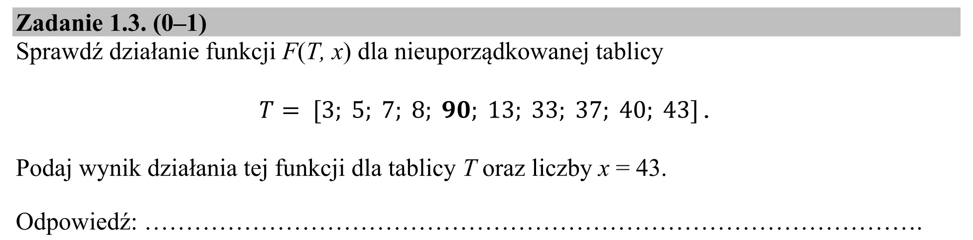 Matura dodatkowa, czerwiec 2018, zadanie 1.3