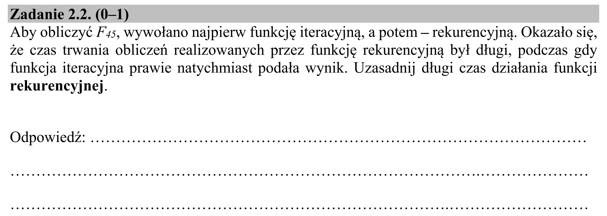 Matura dodatkowa, czerwiec 2018, zadanie 2.2