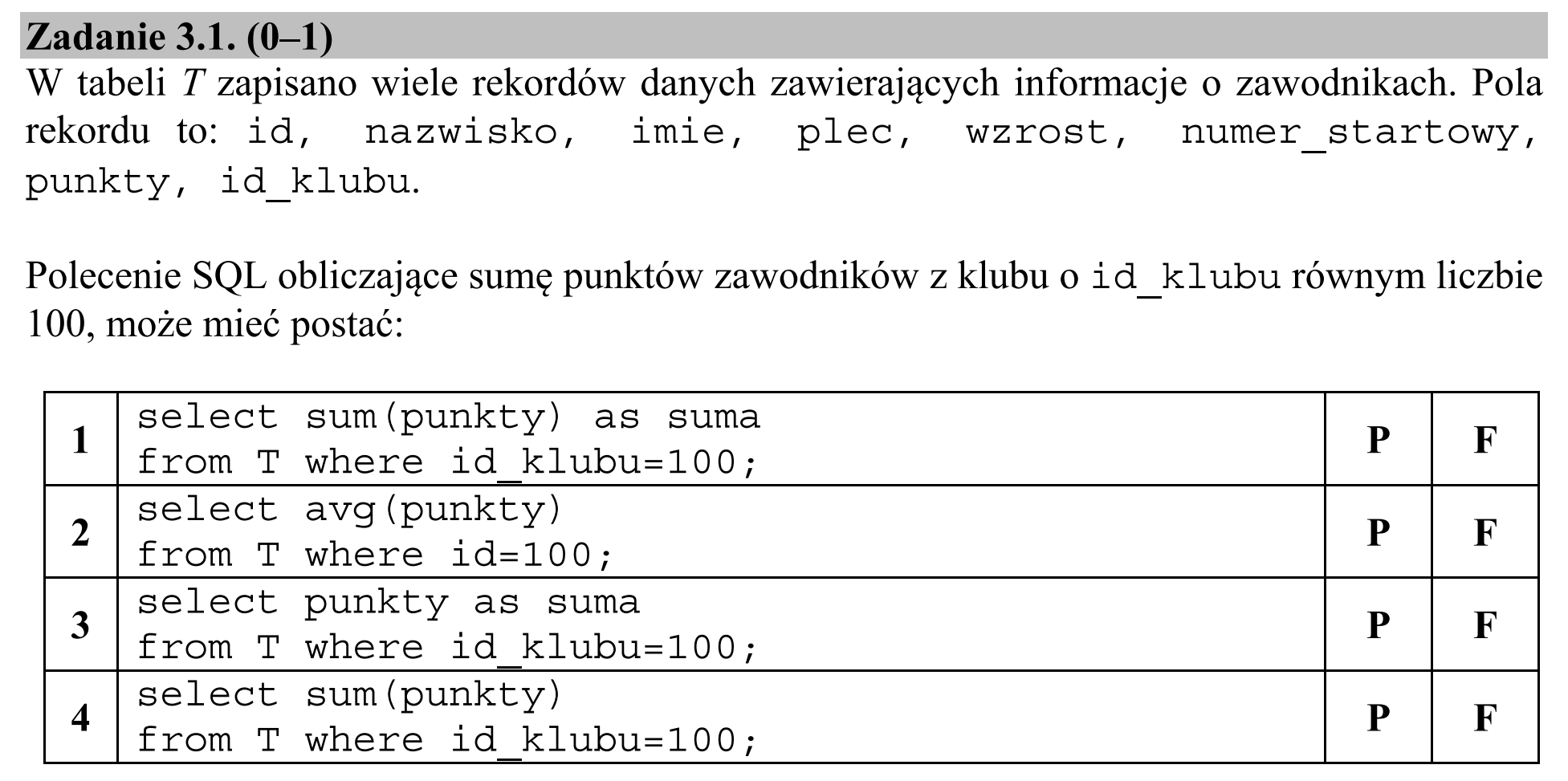 Matura dodatkowa, czerwiec 2018, zadanie 3.1