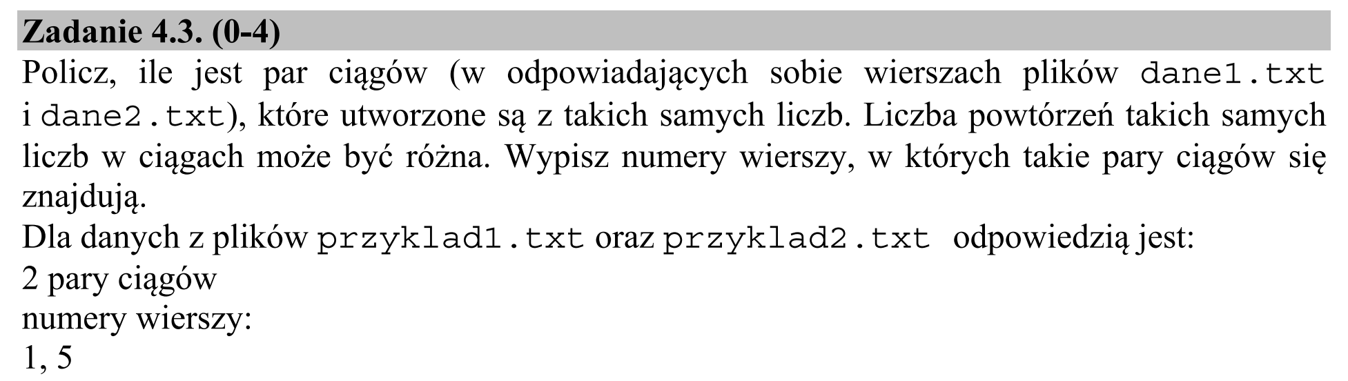 Matura dodatkowa, czerwiec 2018, zadanie 4.3