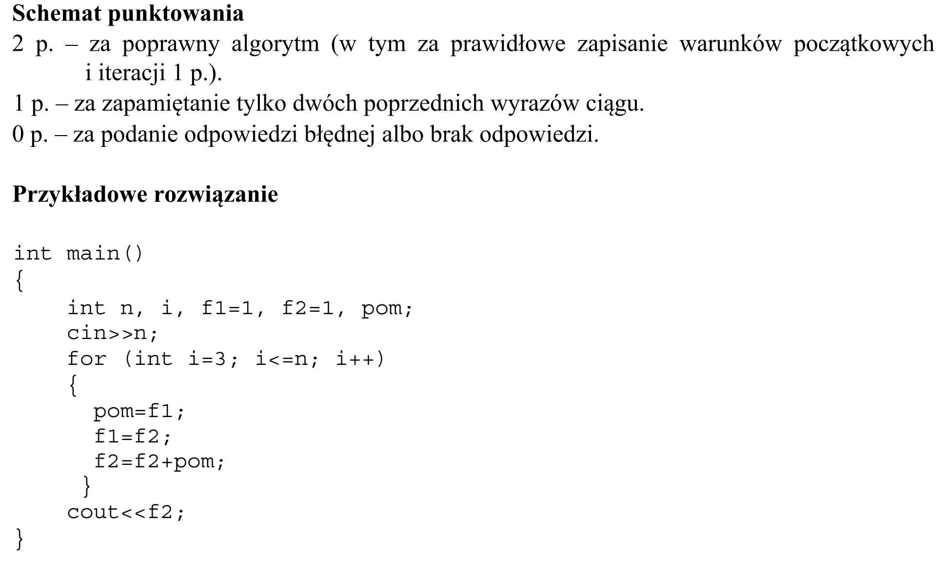 Matura dodatkowa, czerwiec 2018, odpowiedź do zadania 2.1