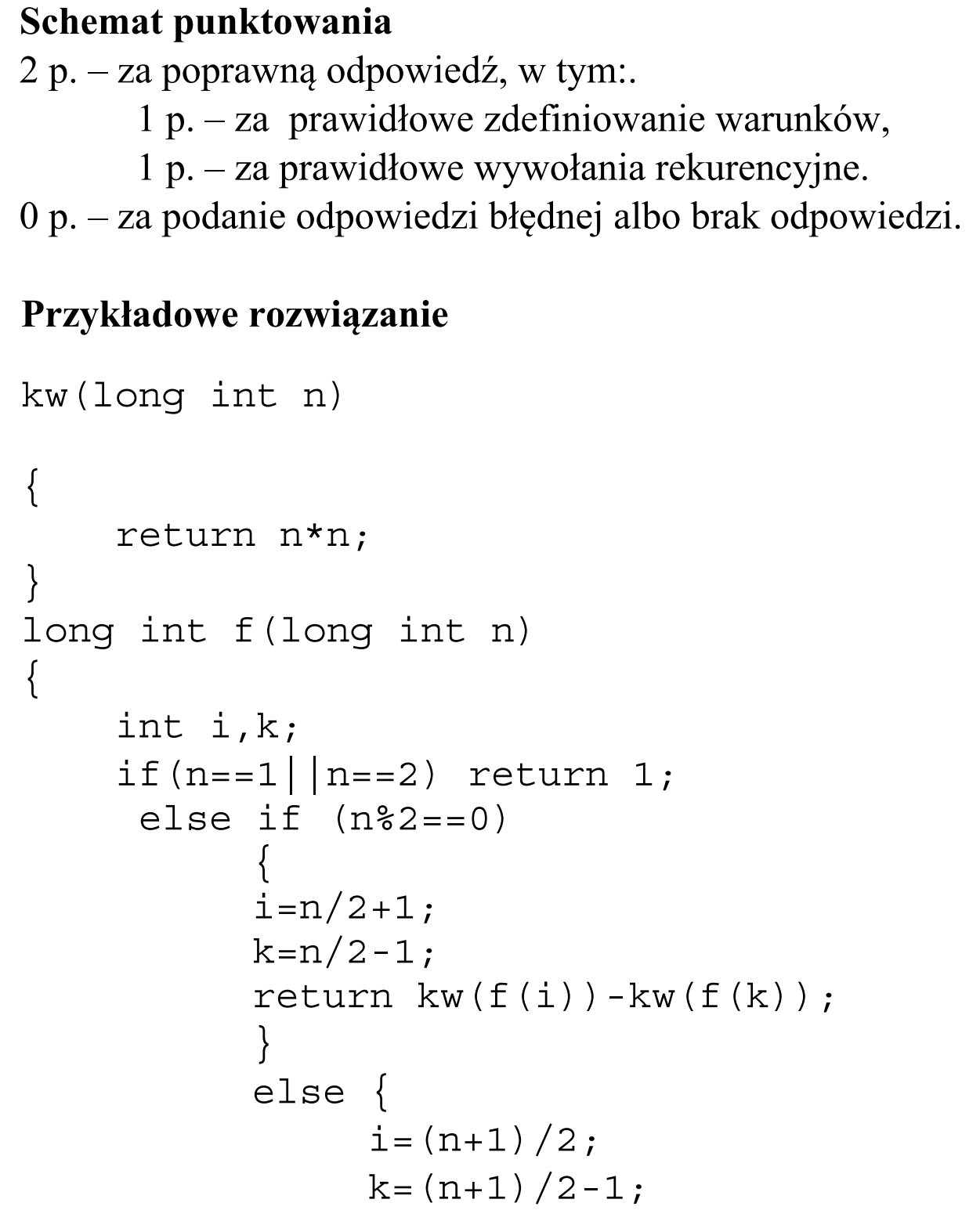 Matura dodatkowa, czerwiec 2018, odpowiedź do zadania 2.3, fragment 1