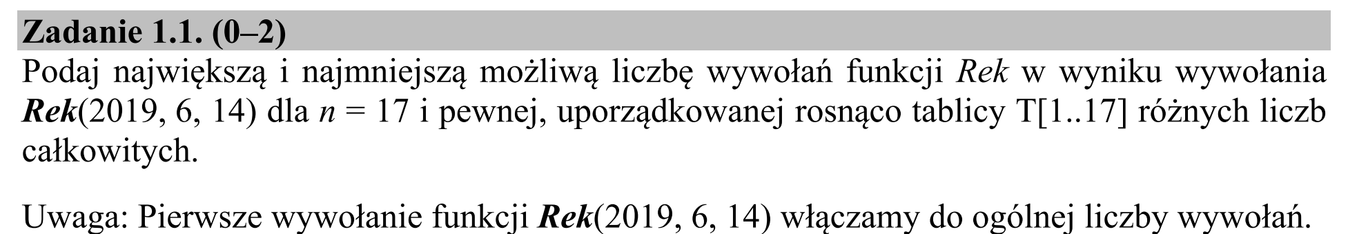 Matura dodatkowa, czerwiec 2019, zadanie 1.1