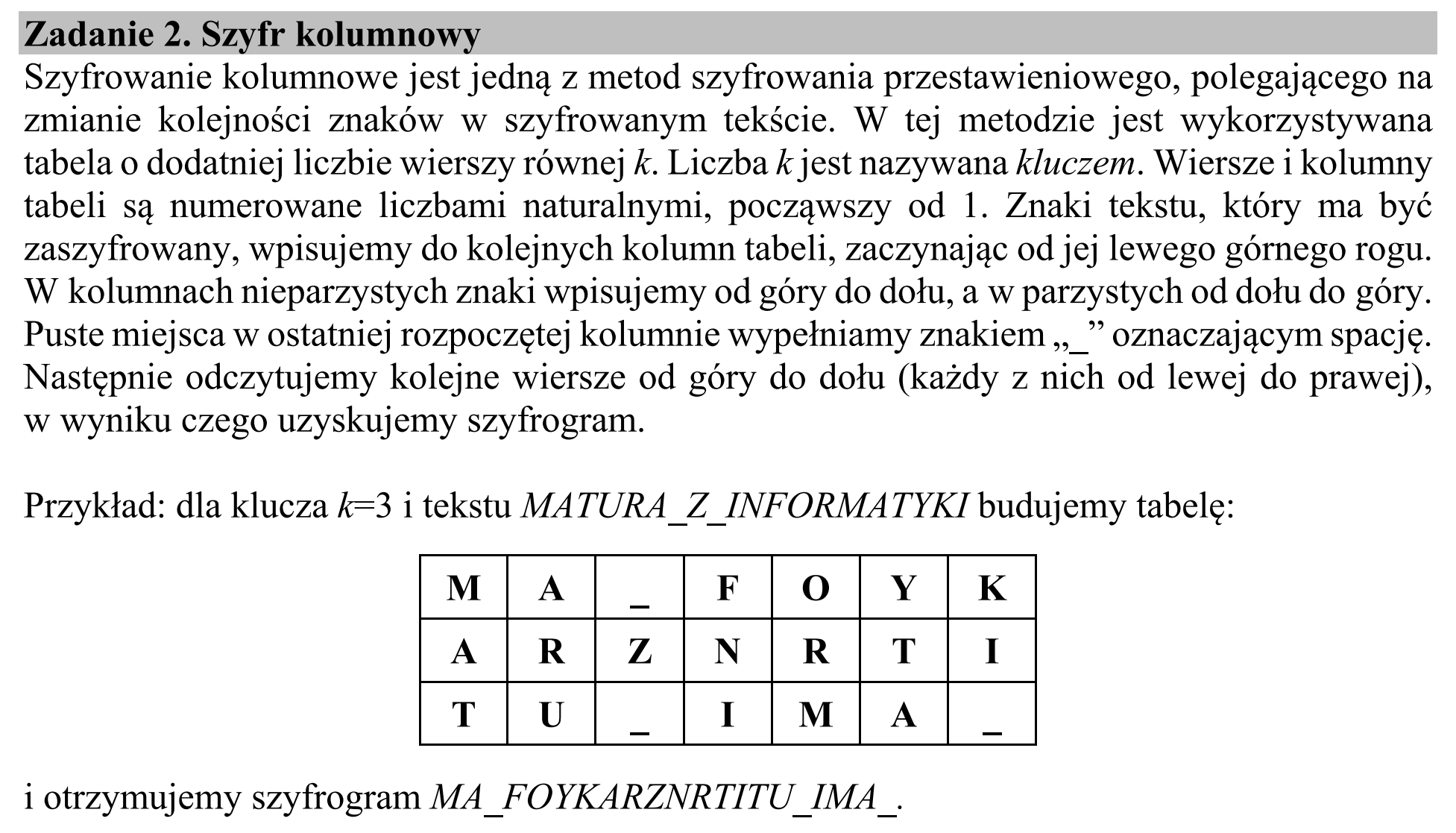 Matura dodatkowa, czerwiec 2019, wstęp zadania 2